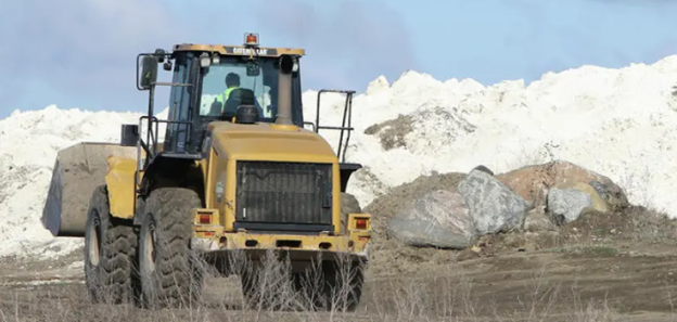 Municipal waste lime stored near Jamestown, ND (John Steiner, Jamestown Sun, with permission)